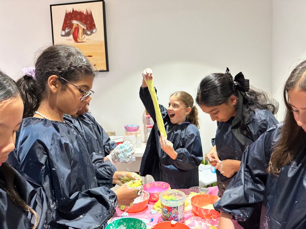 girl happy with her slime