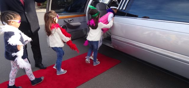girls entering hummer limo