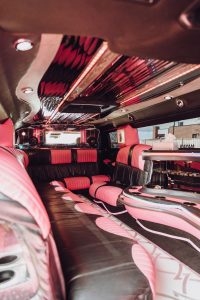 inside pink hummer limo