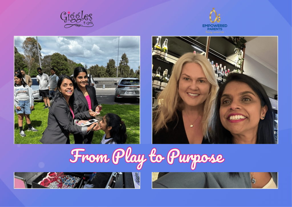 An image showing Yolanda hosting a birthday party with her daughter and with a parenting coaching client