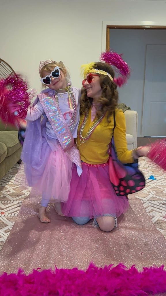 mother and daughter at fashion show