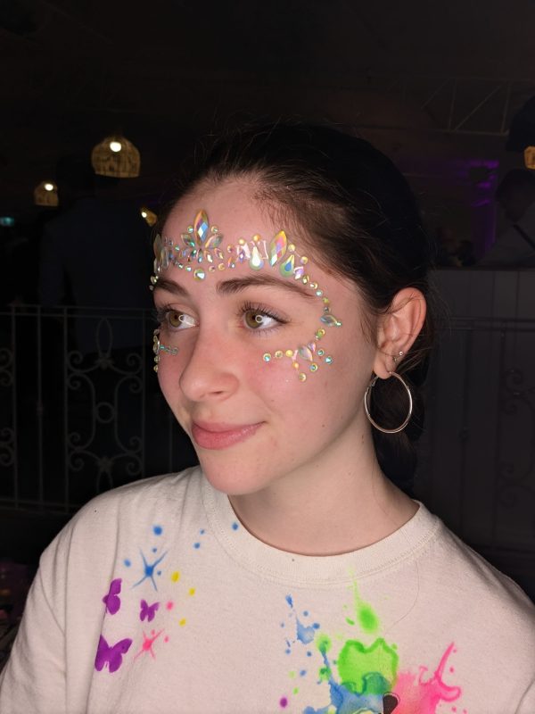 girl with beautiful face painting and face art